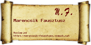 Marencsik Fausztusz névjegykártya
